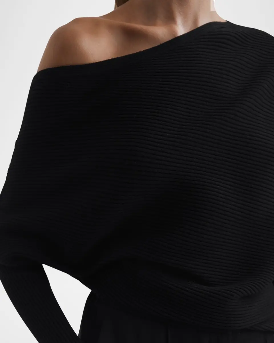 Reiss Lorna Ribbed One-Shoulder Top | Thumbnail 5