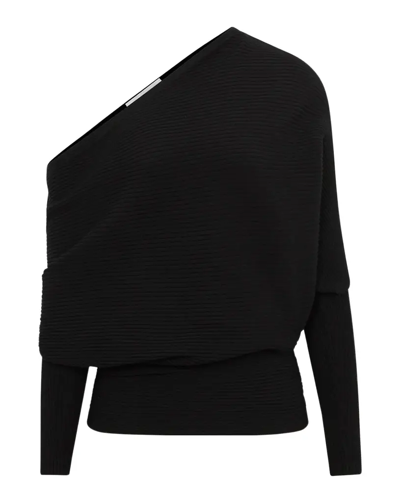 Reiss Lorna Ribbed One-Shoulder Top | Image 1 Reiss Lorna Ribbed One-Shoulder Top | Image 1