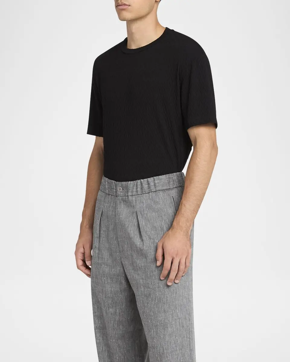 Giorgio Armani Men's Raised Chevron T-Shirt | Thumbnail 4