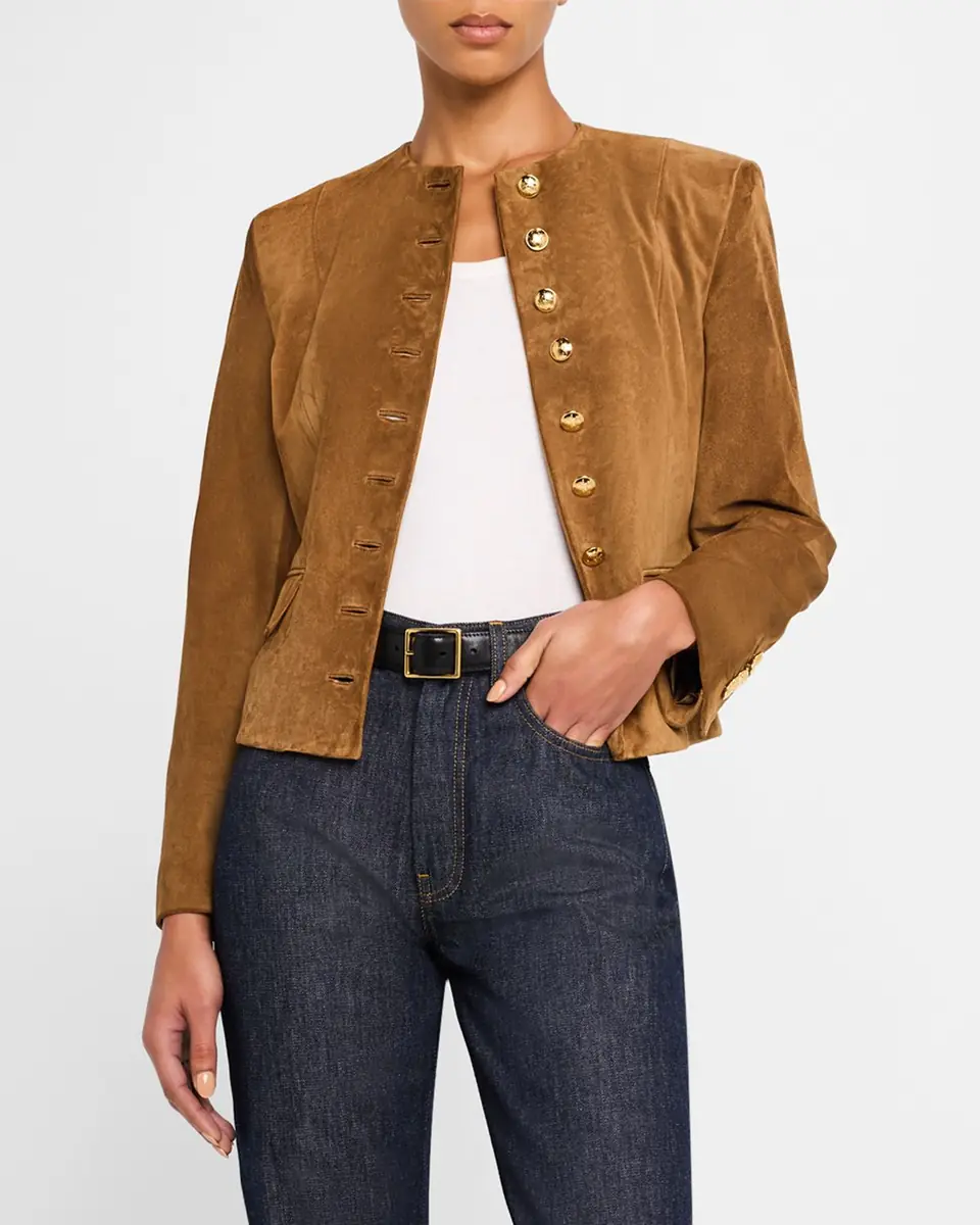 Nili Lotan Nanon Short Suede Jacket | Thumbnail 4