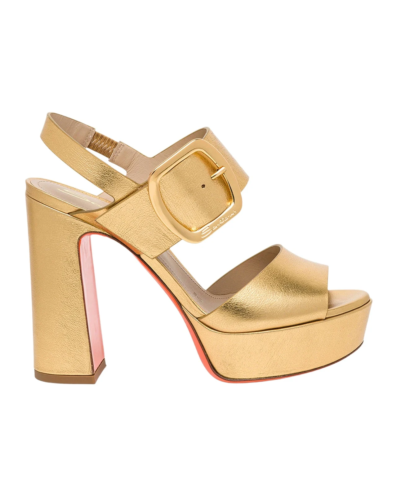 Bruxel Metallic Buckle Platform Sandals Bruxel Metallic Buckle Platform Sandals