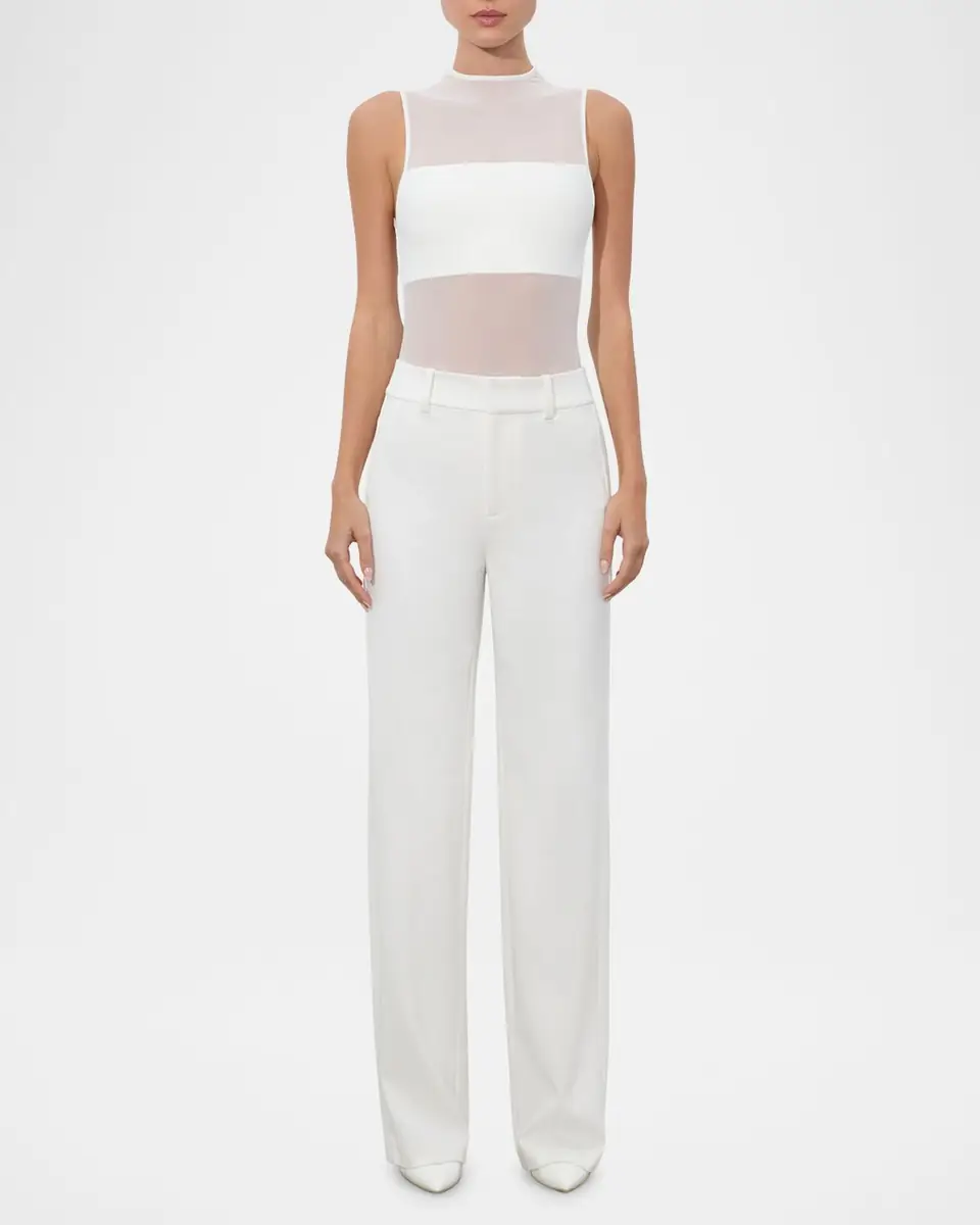 Alice + Olivia Alexander Twill Sateen Trousers | Thumbnail 2 Alice + Olivia Alexander Twill Sateen Trousers | Thumbnail 2