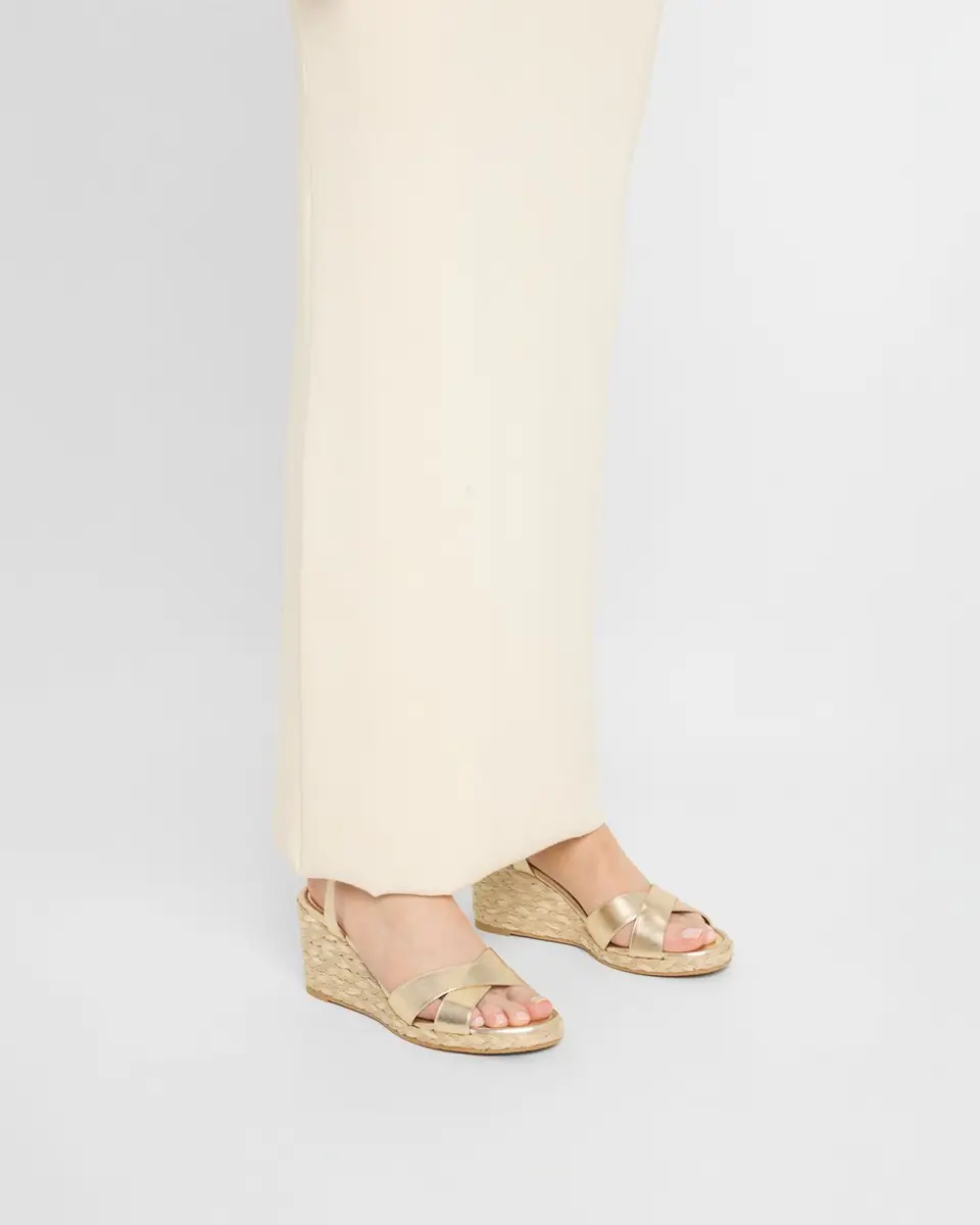 Stuart Weitzman Dayna Metallic Crisscross Espadrille Sandals | Thumbnail 2 Stuart Weitzman Dayna Metallic Crisscross Espadrille Sandals | Thumbnail 2