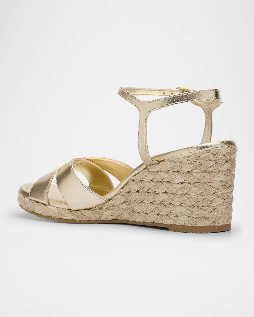 Stuart Weitzman Dayna Metallic Crisscross Espadrille Sandals | Thumbnail 4 Stuart Weitzman Dayna Metallic Crisscross Espadrille Sandals | Thumbnail 4