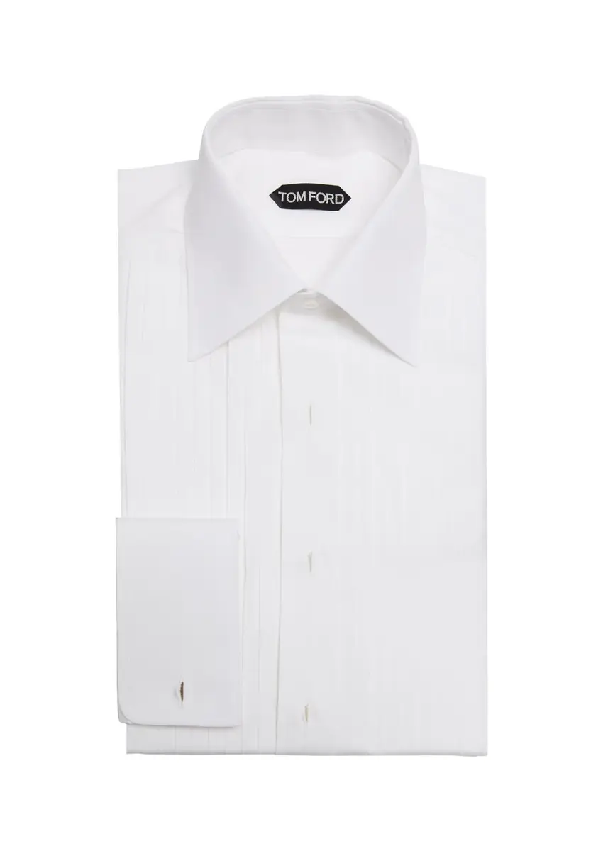 Tom Ford Men's Cotton Plisse Dress Shirt | Thumbnail 3 Tom Ford Men's Cotton Plisse Dress Shirt | Thumbnail 3