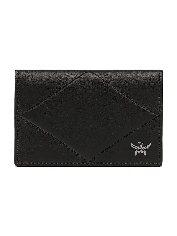 Men's Diamond Leather Card Holder