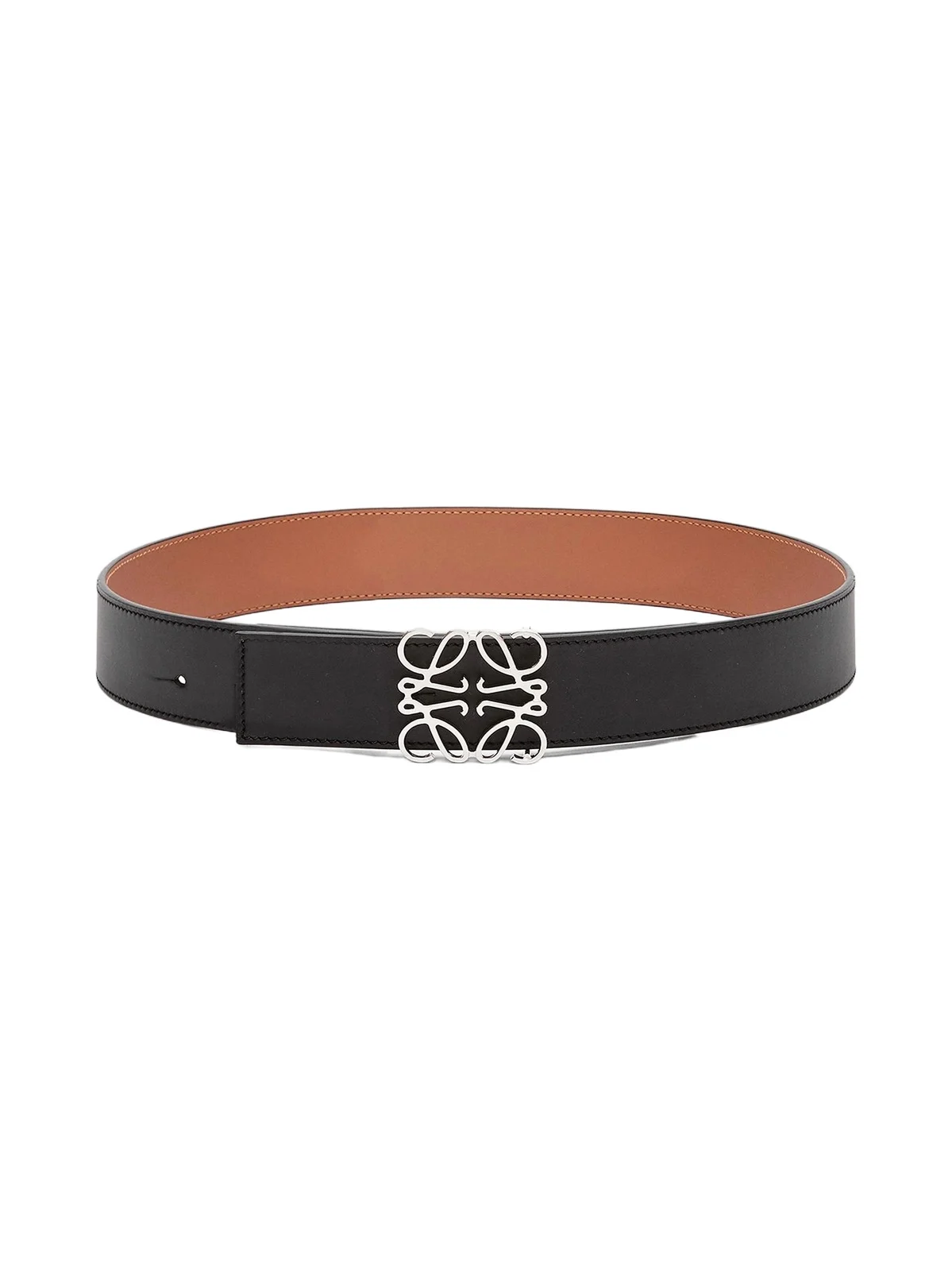 Men's Logo Buckle Reversible Leather Belt