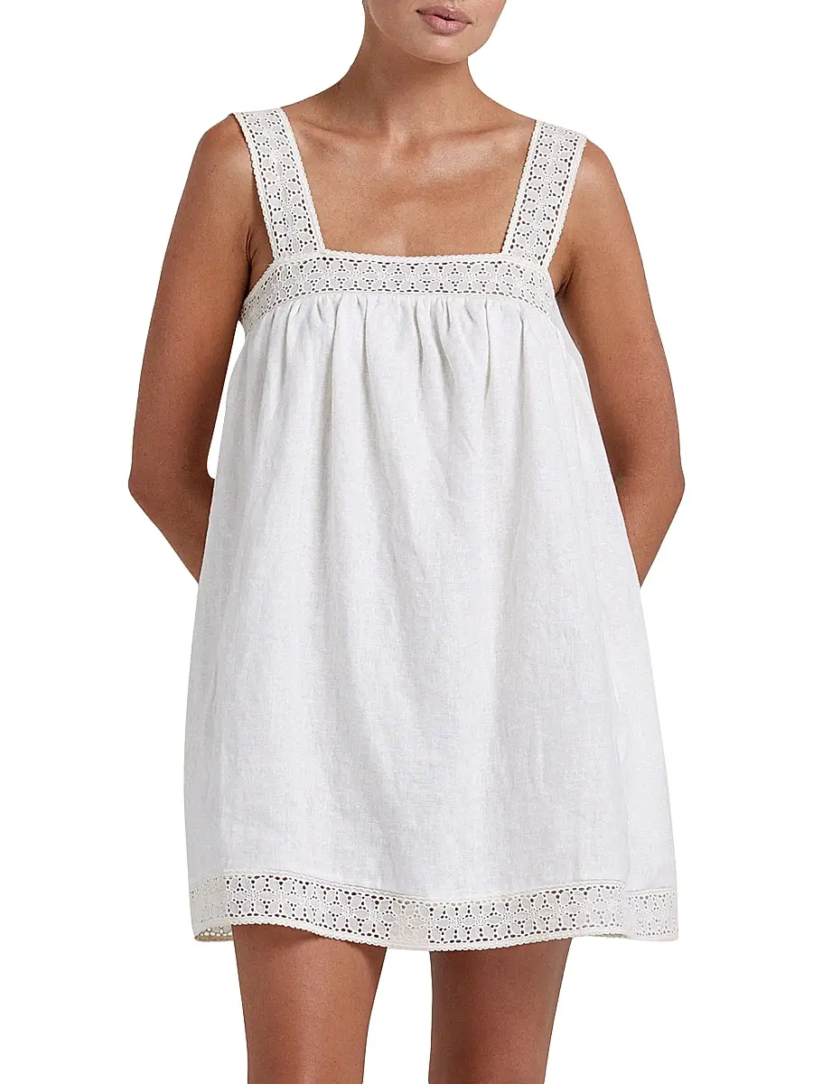 Peony Women's Tapestry Broderie Cover-Up Minidress | Thumbnail 3 Peony Women's Tapestry Broderie Cover-Up Minidress | Thumbnail 3