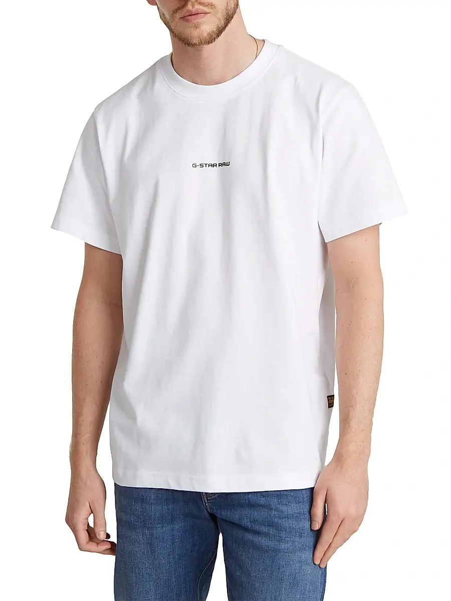 G-Star Men's Logo Cotton Short-Sleeve T-Shirt - White | Thumbnail 3 G-Star Men's Logo Cotton Short-Sleeve T-Shirt - White | Thumbnail 3