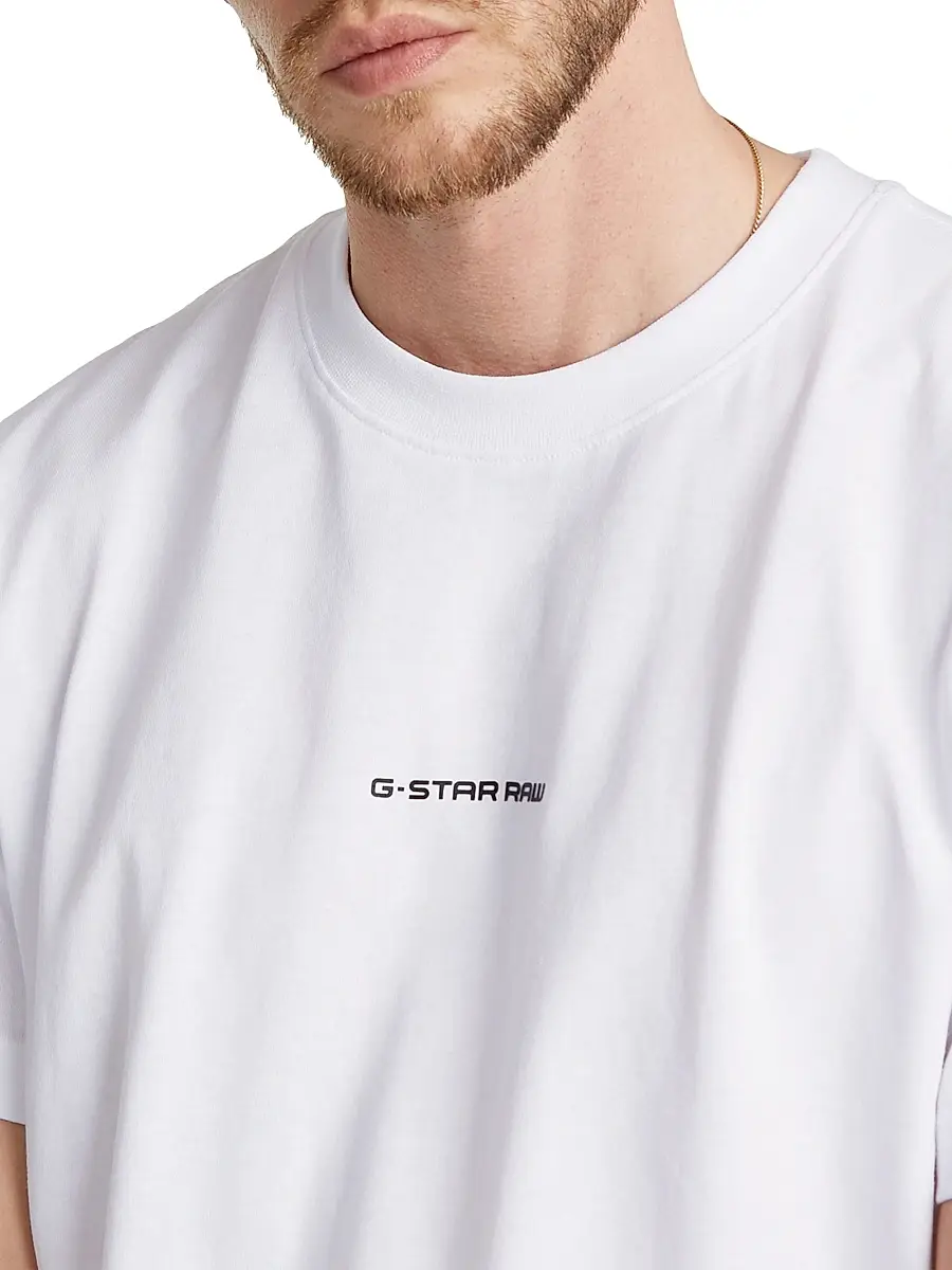 G-Star Men's Logo Cotton Short-Sleeve T-Shirt - White | Thumbnail 5 G-Star Men's Logo Cotton Short-Sleeve T-Shirt - White | Thumbnail 5