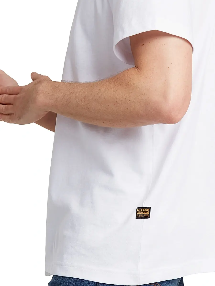 G-Star Men's Logo Cotton Short-Sleeve T-Shirt - White | Thumbnail 6 G-Star Men's Logo Cotton Short-Sleeve T-Shirt - White | Thumbnail 6