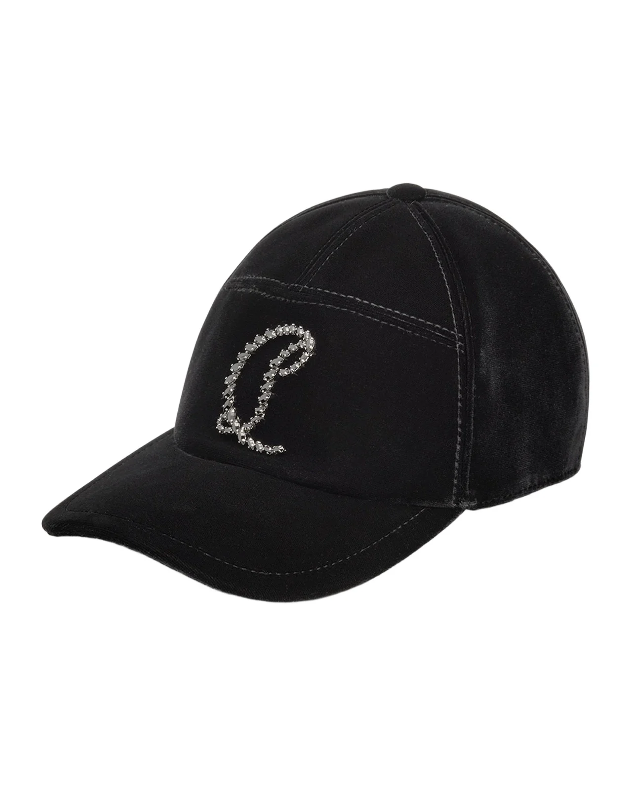 Christian Louboutin Men's Mooncrest Rhinestone Velvet Baseball Cap