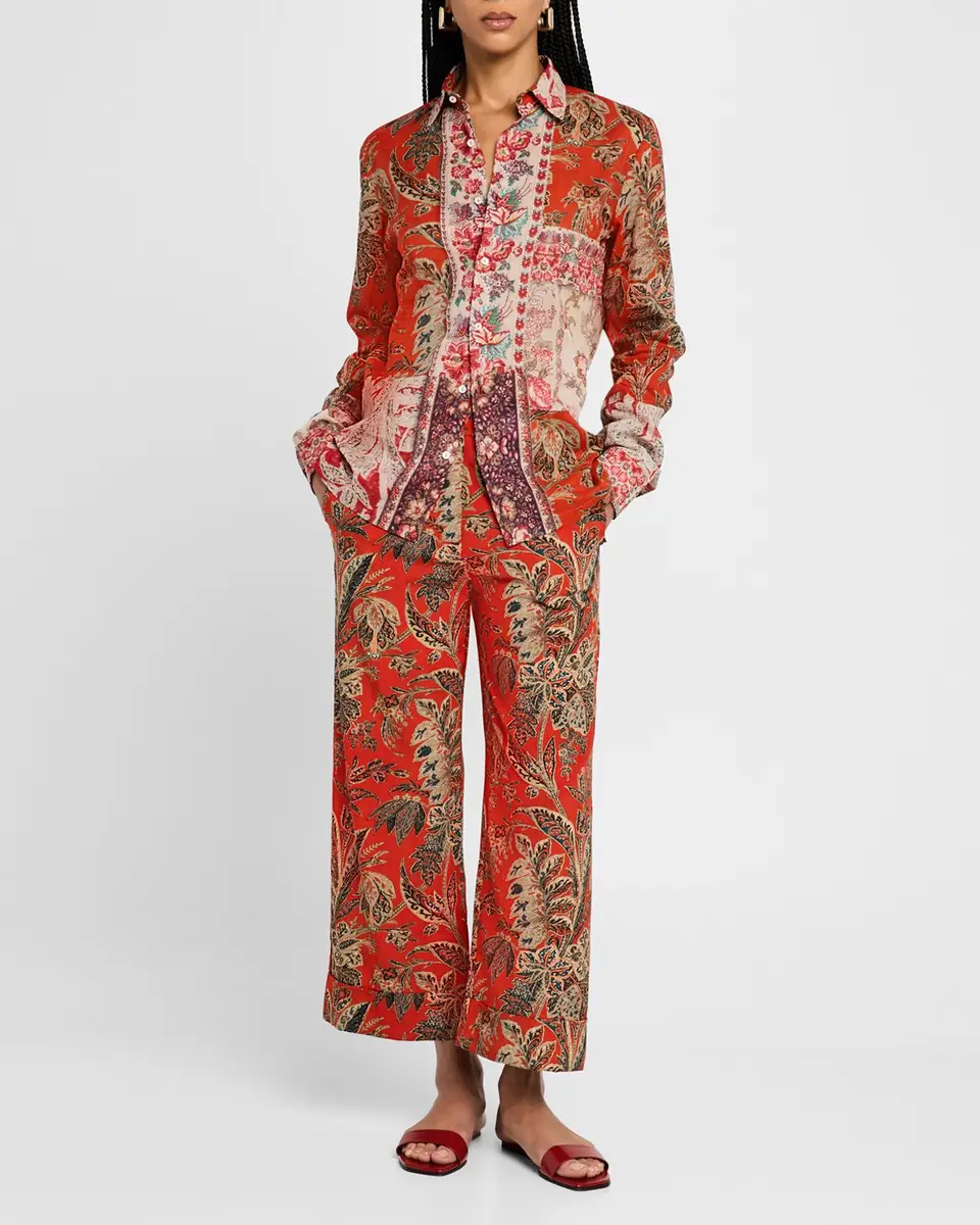 Pierre-Louis Mascia Cropped Floral-Print Pants | Thumbnail 2 Pierre-Louis Mascia Cropped Floral-Print Pants | Thumbnail 2