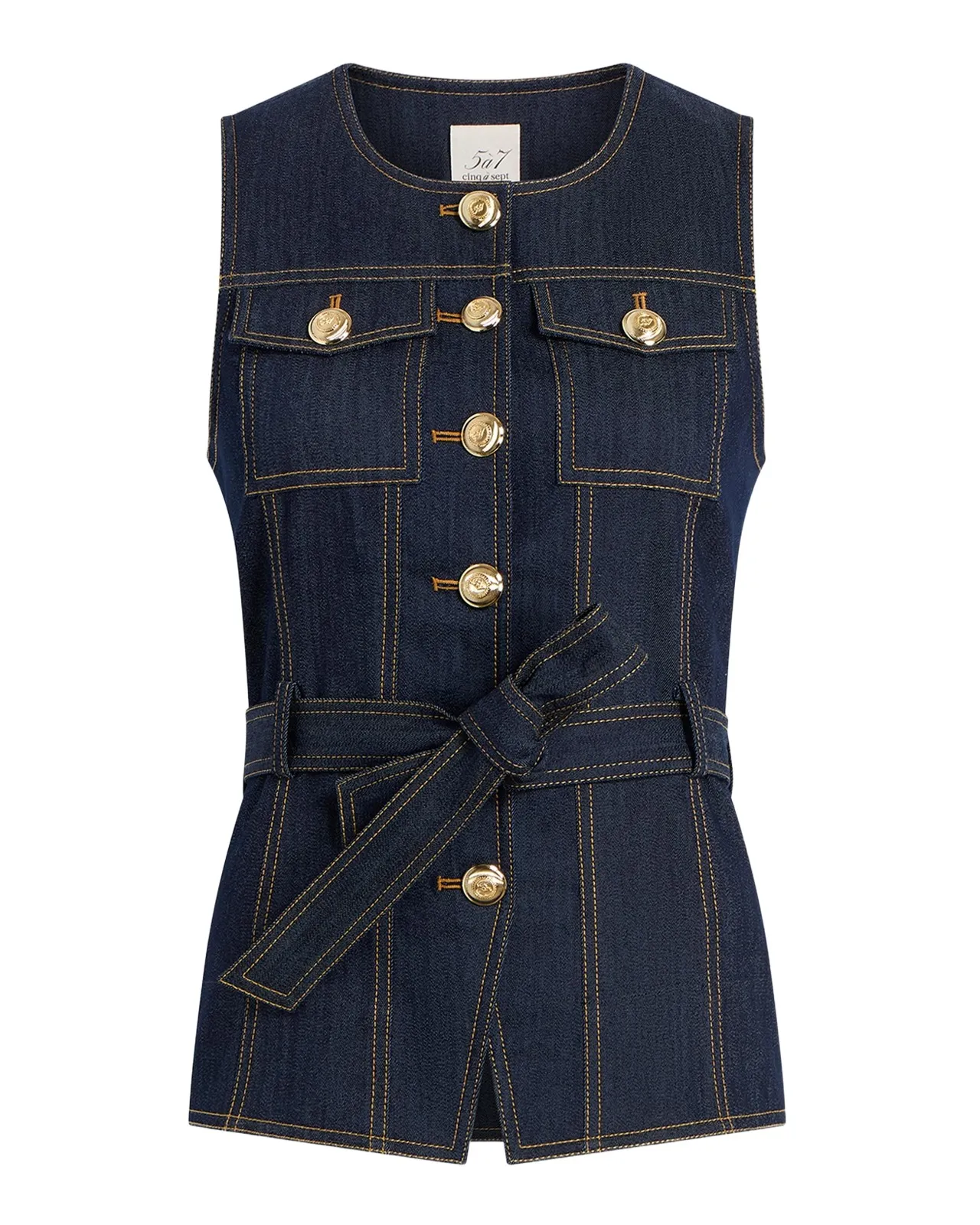 Cinq à Sept Reenee Belted Denim Vest