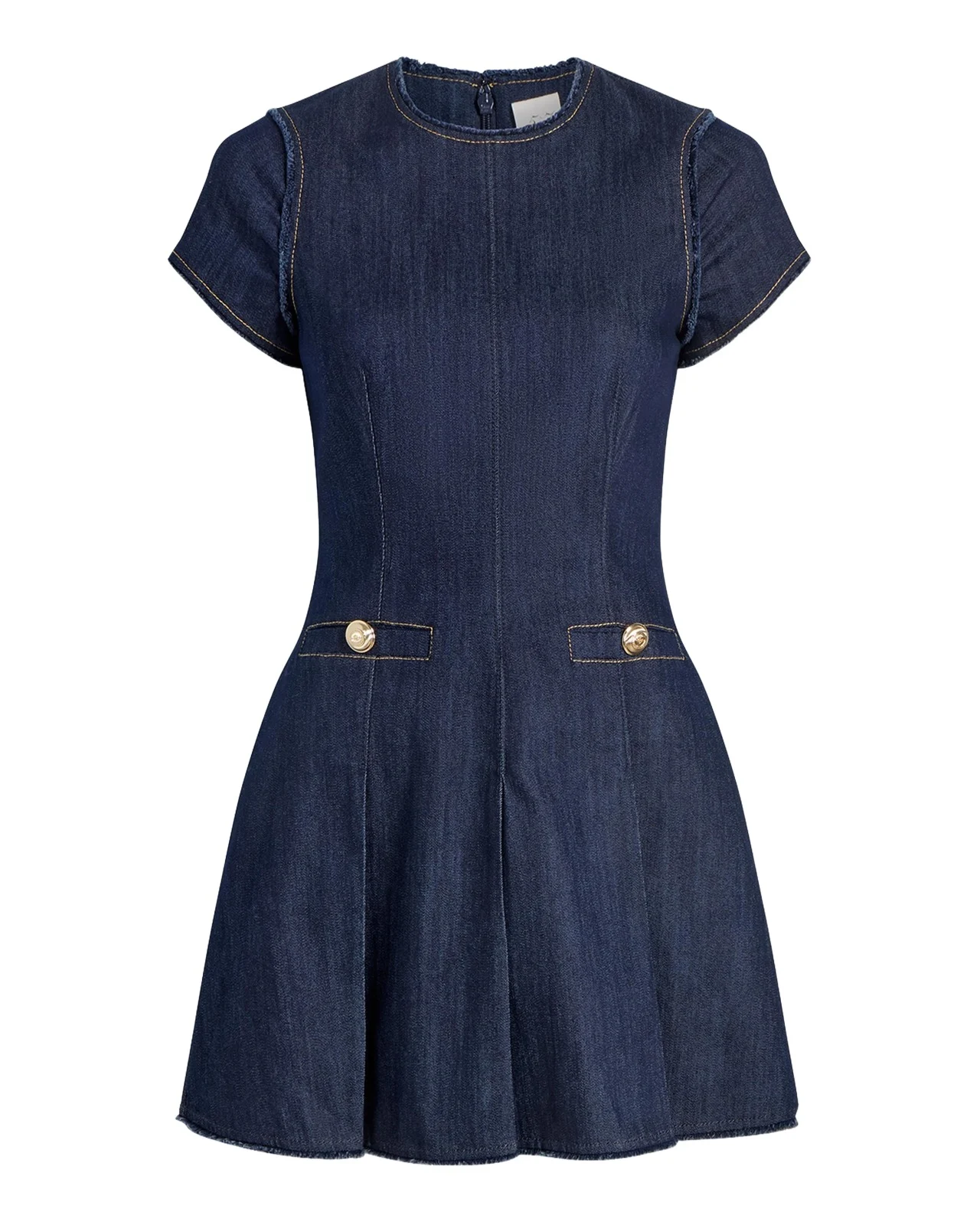 Nova Short-Sleeve Denim Mini Dress