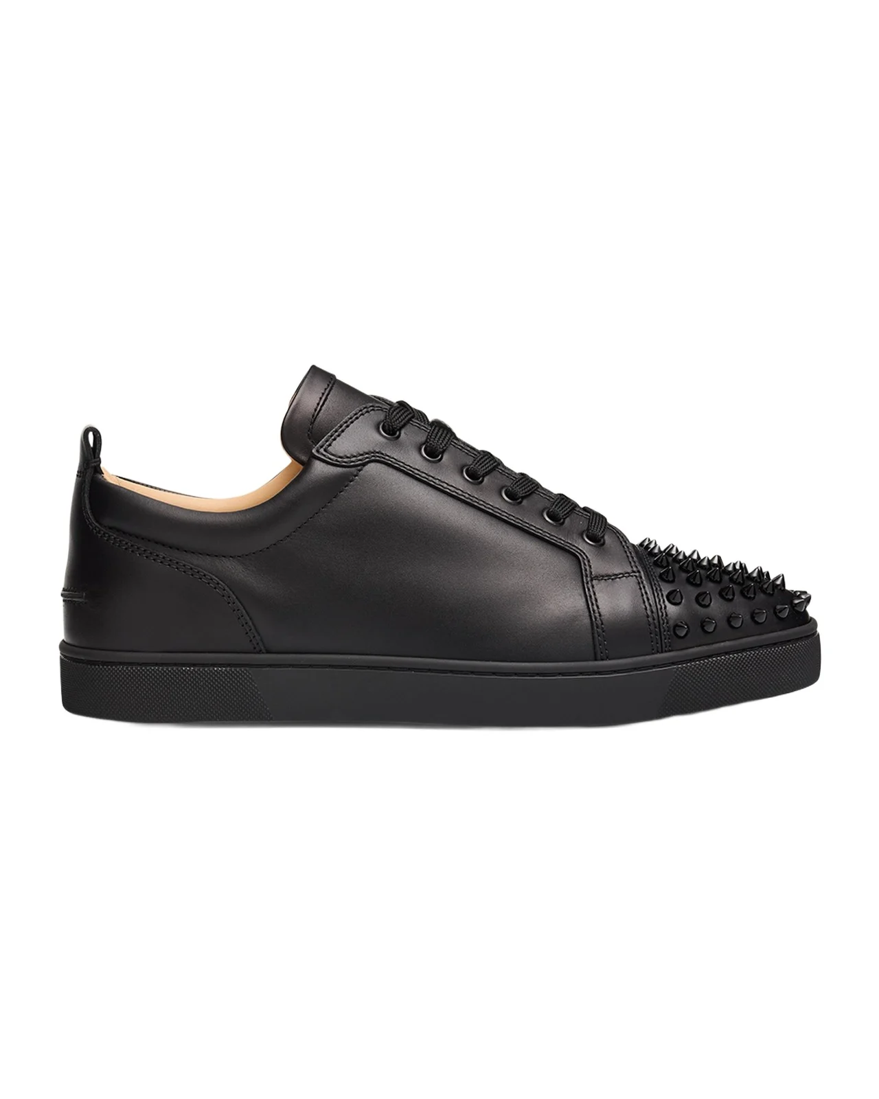 Christian Louboutin Men's Louis Junior Spikes Leather Low-Top Sneakers