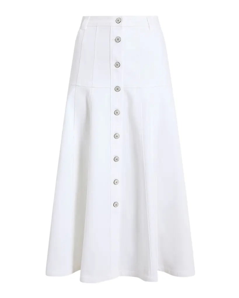 Cinq à Sept Veena Button-Front Midi Skirt | Image 1 Cinq à Sept Veena Button-Front Midi Skirt | Image 1