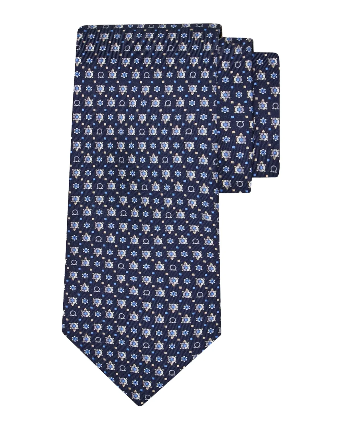Men's Gancini Micro-Turtle Silk Tie Men's Gancini Micro-Turtle Silk Tie