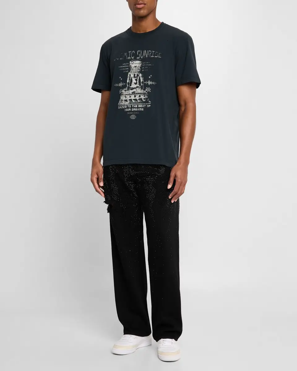Golden Goose Men's Allover-Crystal Loose Skate Jeans | Thumbnail 2 Golden Goose Men's Allover-Crystal Loose Skate Jeans | Thumbnail 2