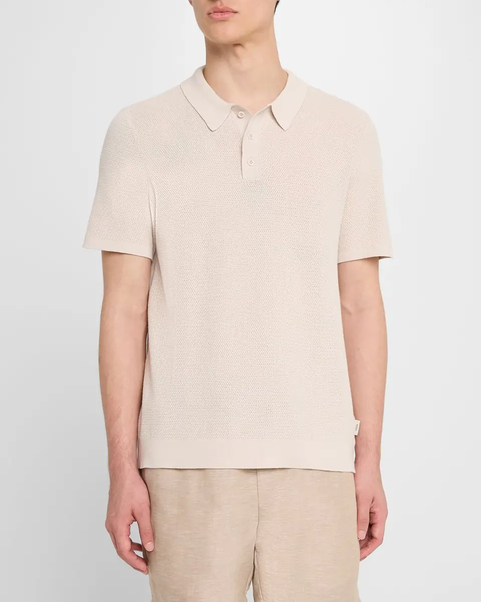 Onia Men's Cotton Knit Polo Shirt | Thumbnail 4 Onia Men's Cotton Knit Polo Shirt | Thumbnail 4