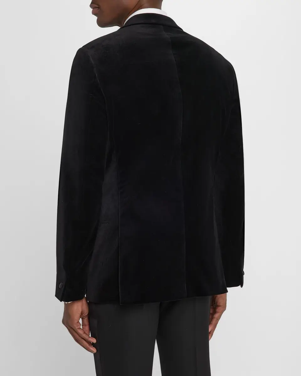 Reiss Men's Ace Velvet Satin-Trim Blazer | Thumbnail 3 Reiss Men's Ace Velvet Satin-Trim Blazer | Thumbnail 3
