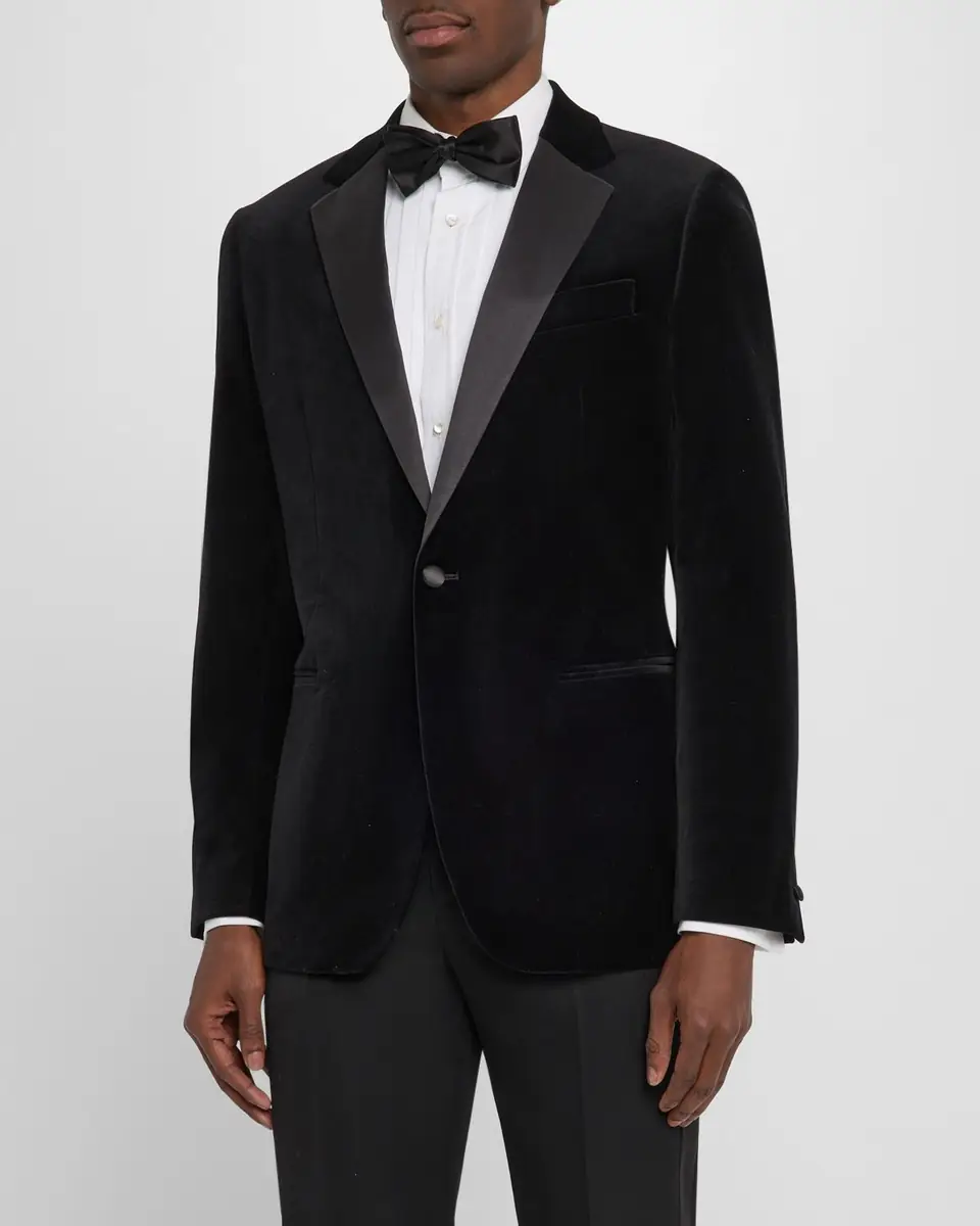 Reiss Men's Ace Velvet Satin-Trim Blazer | Thumbnail 4 Reiss Men's Ace Velvet Satin-Trim Blazer | Thumbnail 4