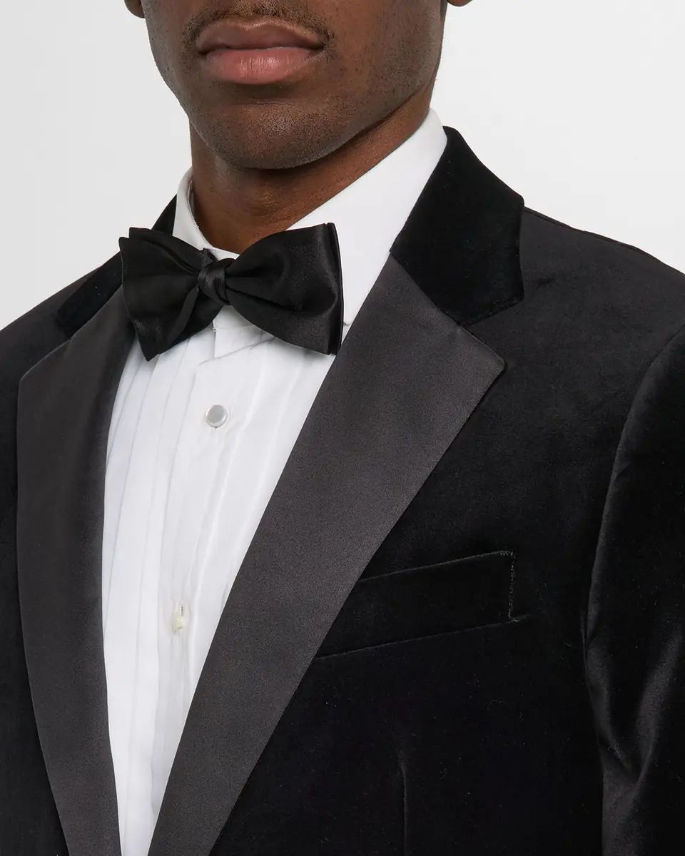 Reiss Men's Ace Velvet Satin-Trim Blazer | Thumbnail 5 Reiss Men's Ace Velvet Satin-Trim Blazer | Thumbnail 5