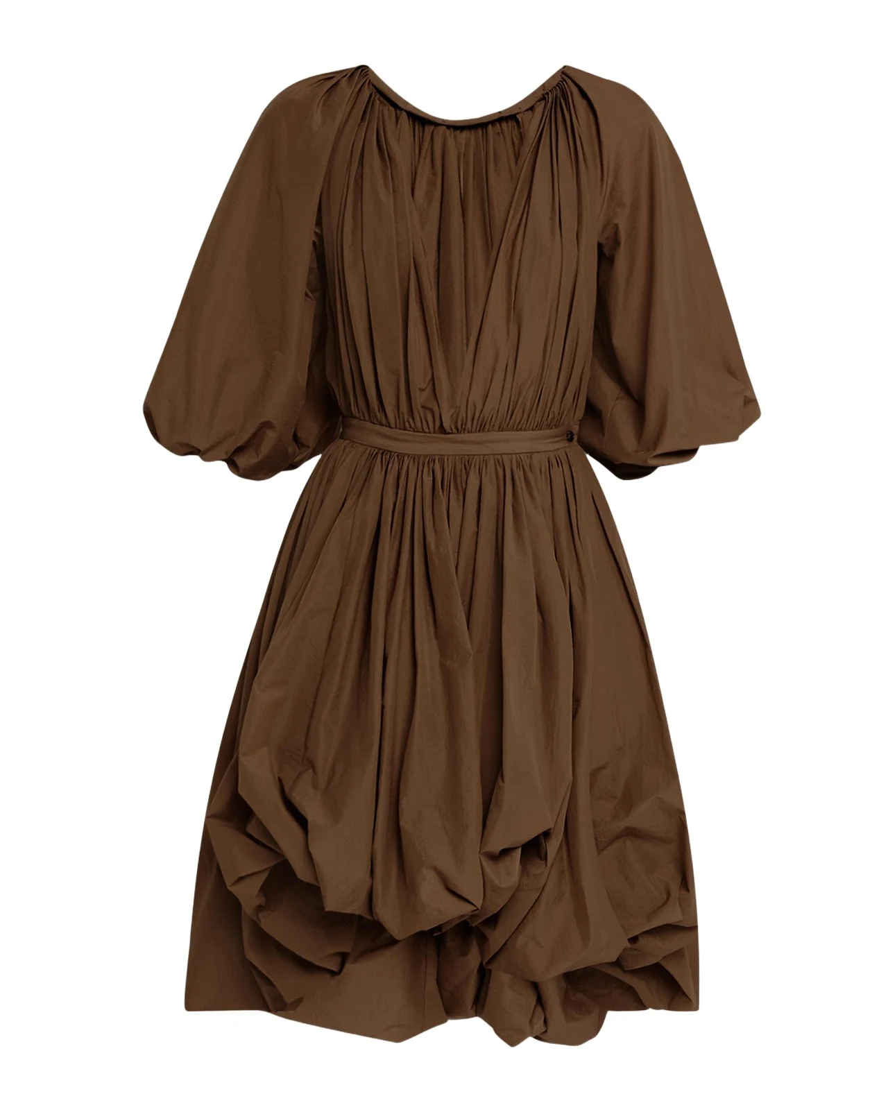 Philosophy di Lorenzo Serafini Plunging Puff-Sleeve Balloon Dress