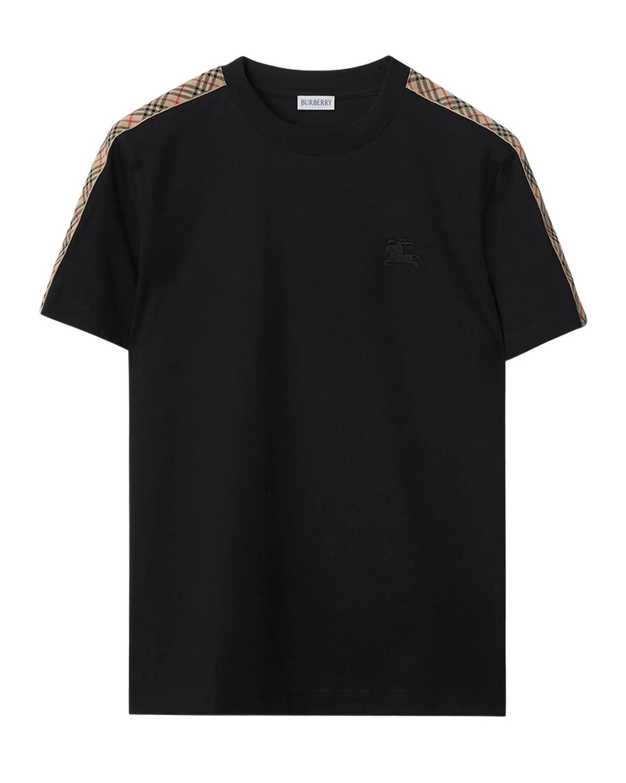 Burberry Men's Check-Trim Cotton T-Shirt
