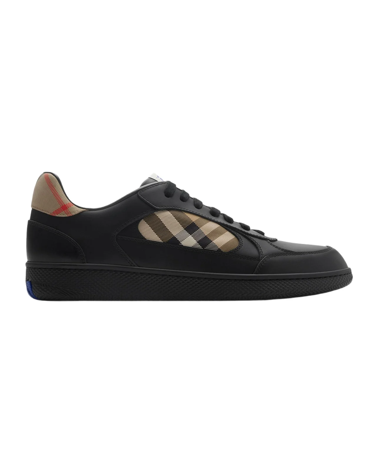 Burberry Men's Terrace Leather and Check Low-Top Sneakers