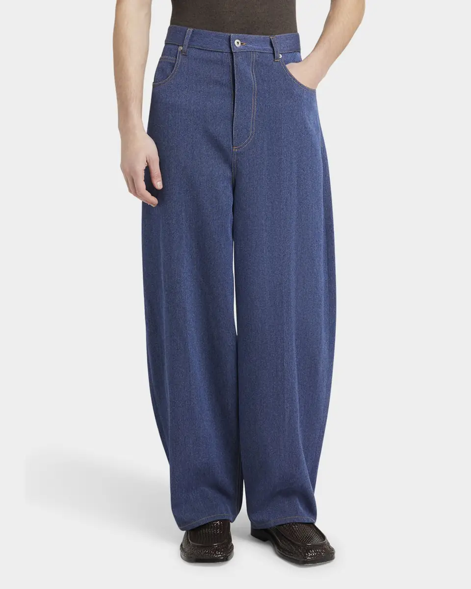 Bottega Veneta Men's Wide-Leg Drill Trousers | Thumbnail 4 Bottega Veneta Men's Wide-Leg Drill Trousers | Thumbnail 4
