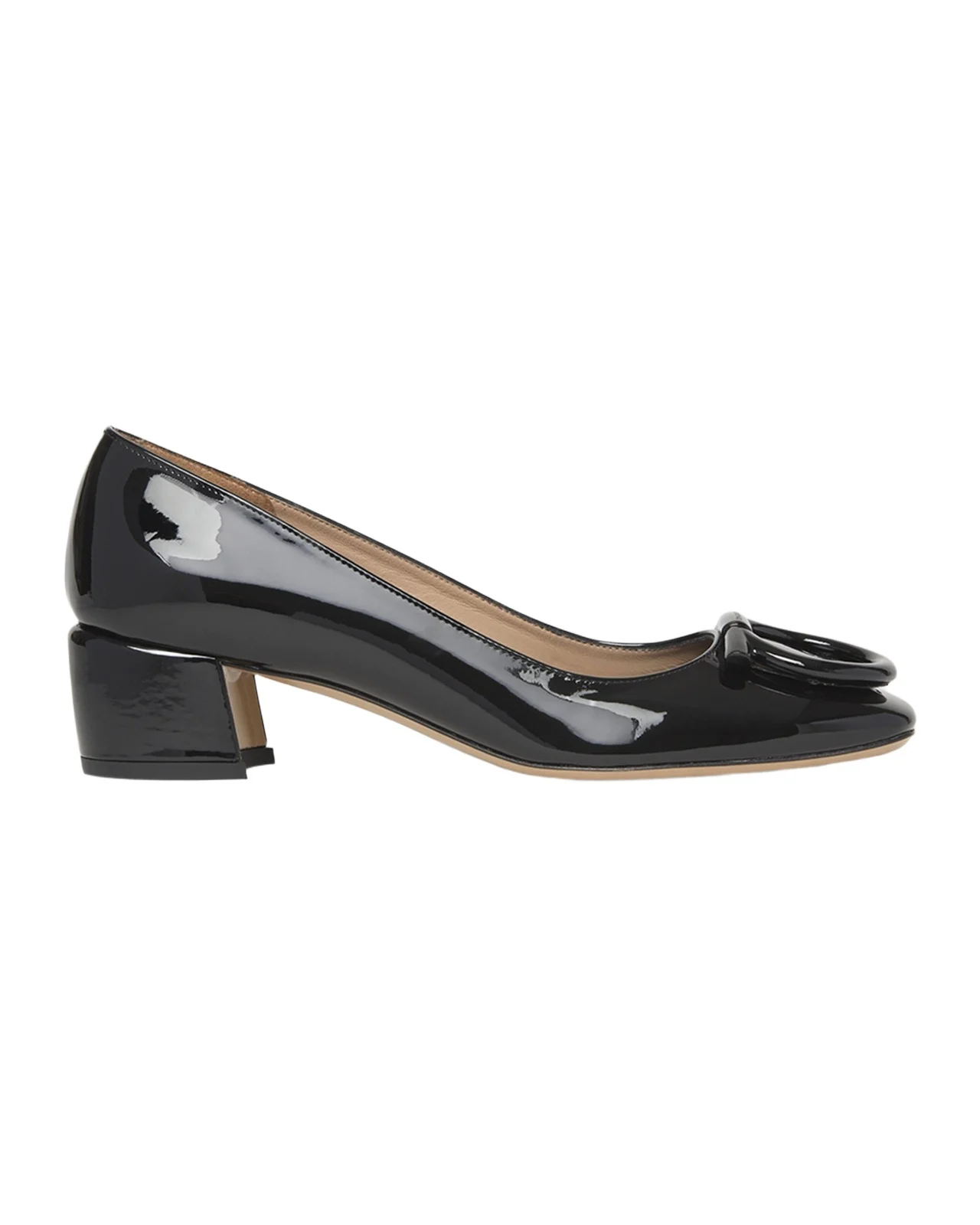 Mara Patent Gancini Block-Heel Pumps