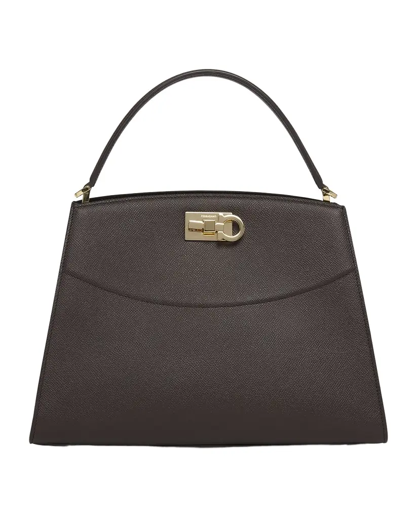 Ferragamo The New Studio Box Leather Top-Handle Bag | Image 1 Ferragamo The New Studio Box Leather Top-Handle Bag | Image 1
