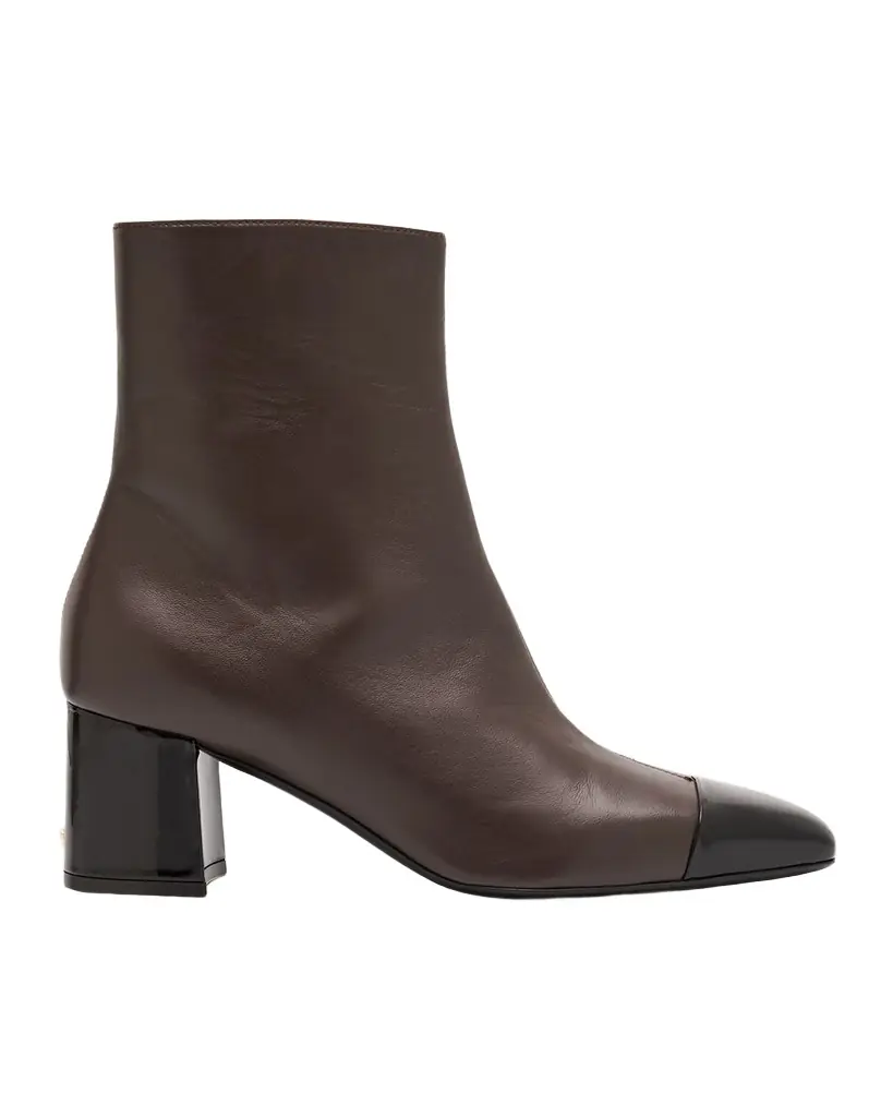 Ferragamo Sambi Cap-Toe Leather Ankle Boots | Image 1 Ferragamo Sambi Cap-Toe Leather Ankle Boots | Image 1