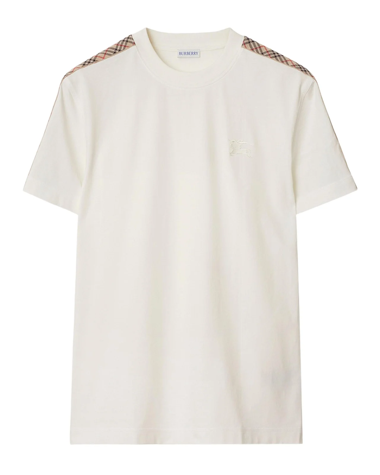 Burberry Men's Check Shoulder-Tape T-Shirt