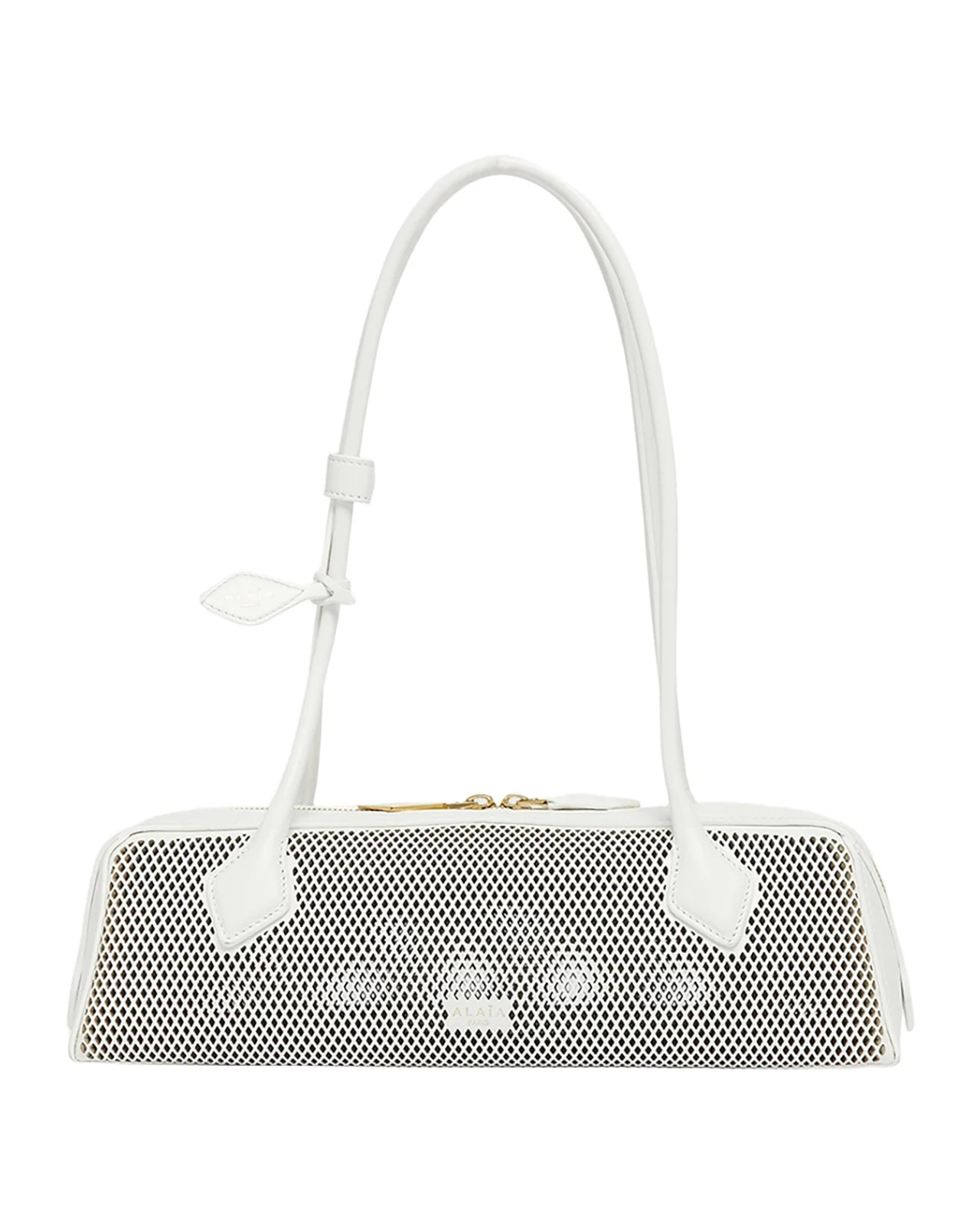 Le Teckel Medium Shoulder Bag in Fishnet Leather