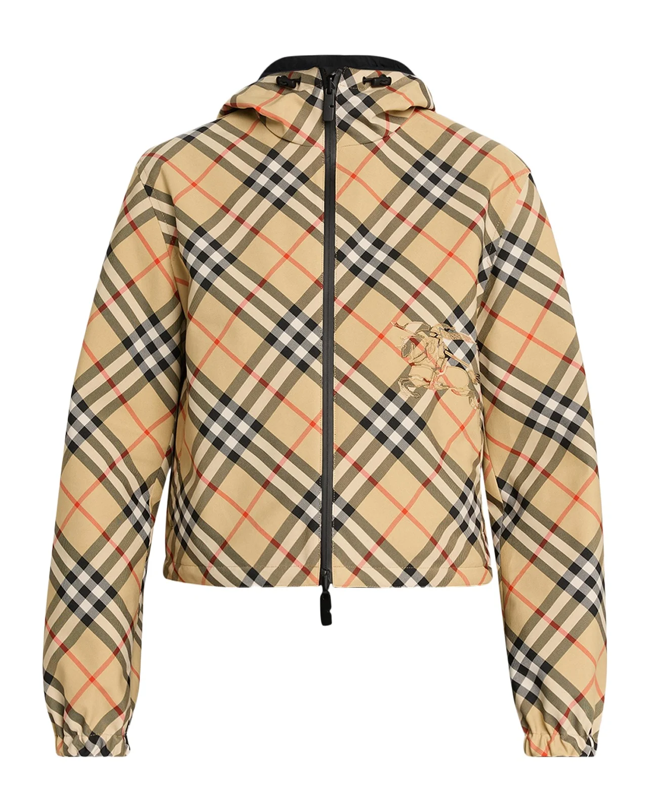 Reversible Check Crop Zip Jacket