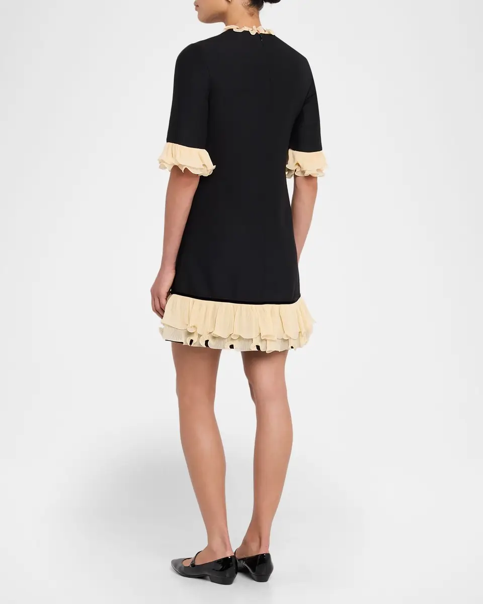Valentino Garavani Ruffle Silk Crepe Mini Dress | Thumbnail 3