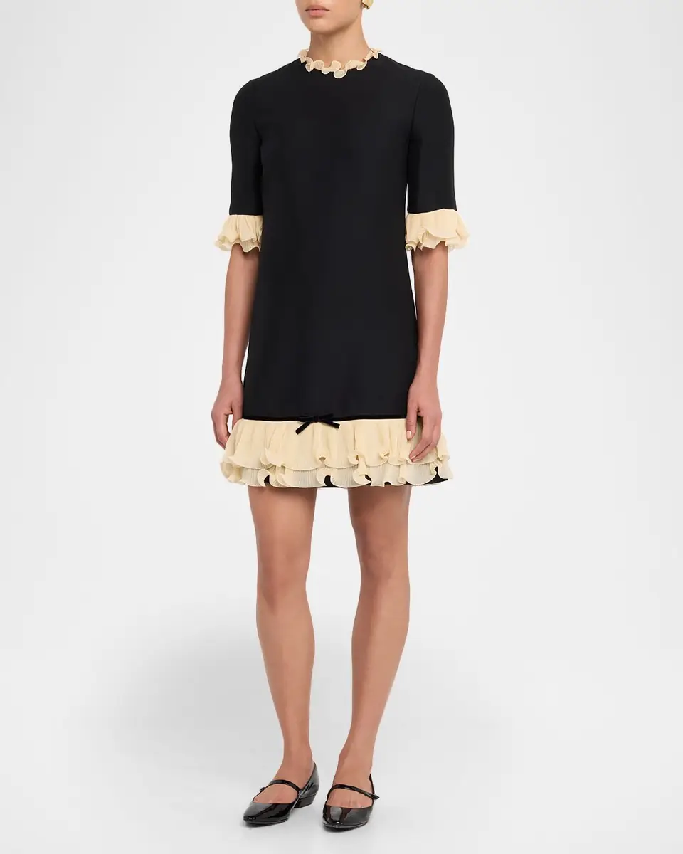 Valentino Garavani Ruffle Silk Crepe Mini Dress | Thumbnail 4