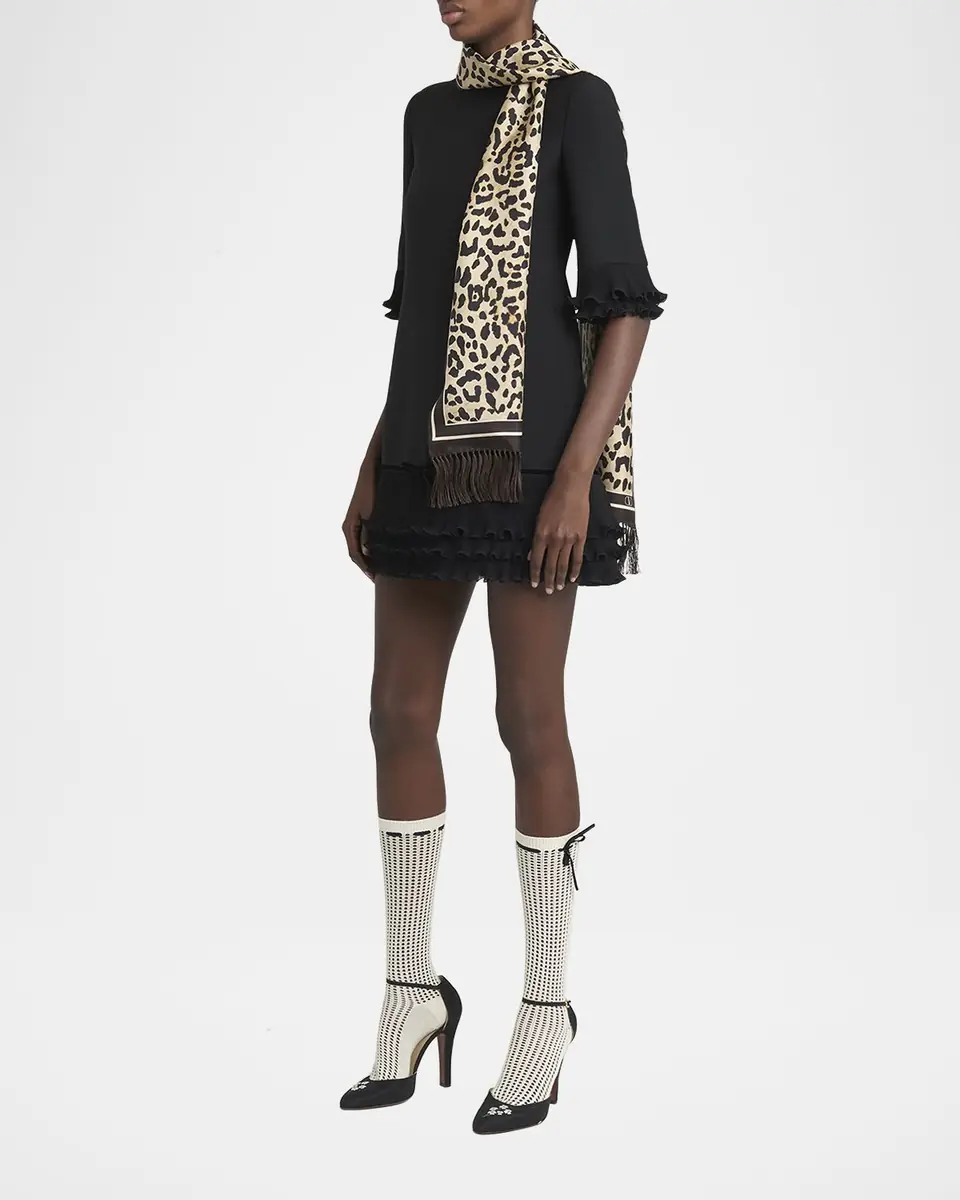 Valentino Garavani Animal Twill Fringe Scarf | Thumbnail 2