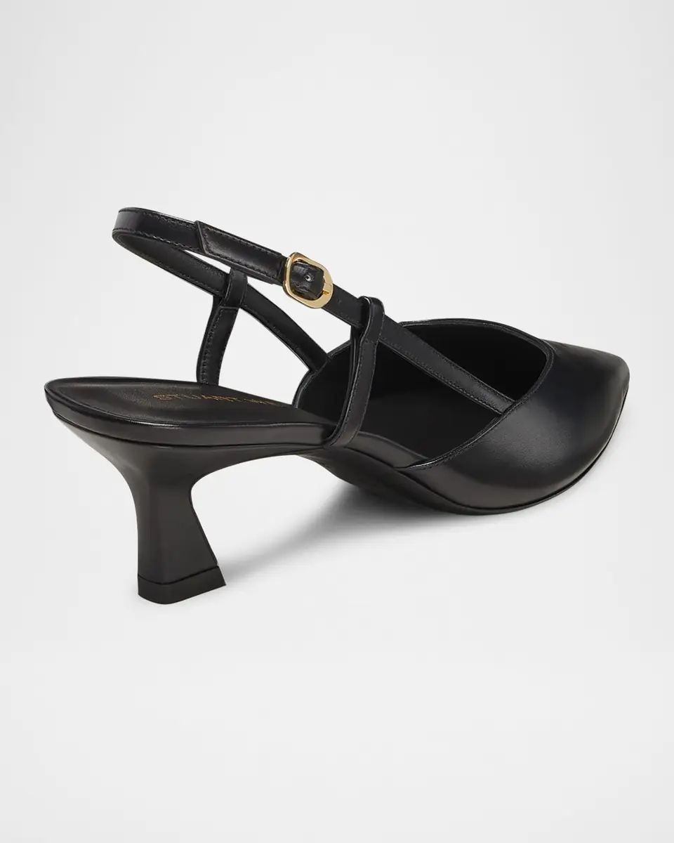 Stuart Weitzman Vinnie Leather Kitten Slingback Pumps | Thumbnail 3 Stuart Weitzman Vinnie Leather Kitten Slingback Pumps | Thumbnail 3