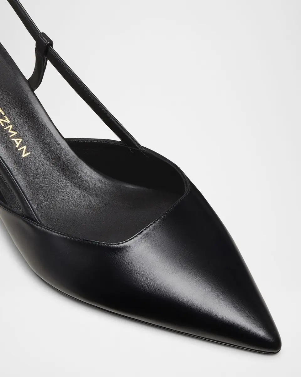 Stuart Weitzman Vinnie Leather Kitten Slingback Pumps | Thumbnail 4 Stuart Weitzman Vinnie Leather Kitten Slingback Pumps | Thumbnail 4