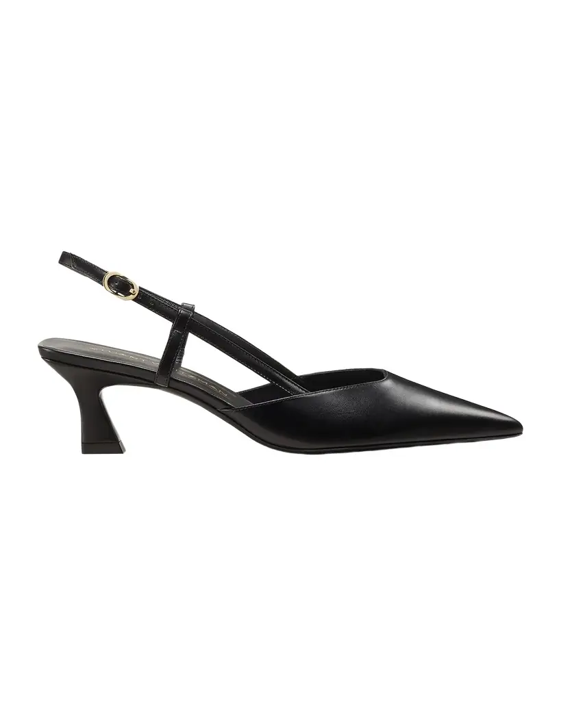 Stuart Weitzman Vinnie Leather Kitten Slingback Pumps | Image 1 Stuart Weitzman Vinnie Leather Kitten Slingback Pumps | Image 1