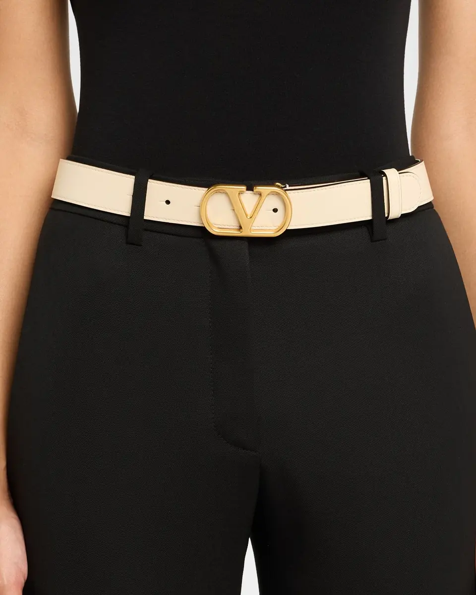 Valentino Garavani VLogo Signature Leather Belt, 30mm | Thumbnail 2