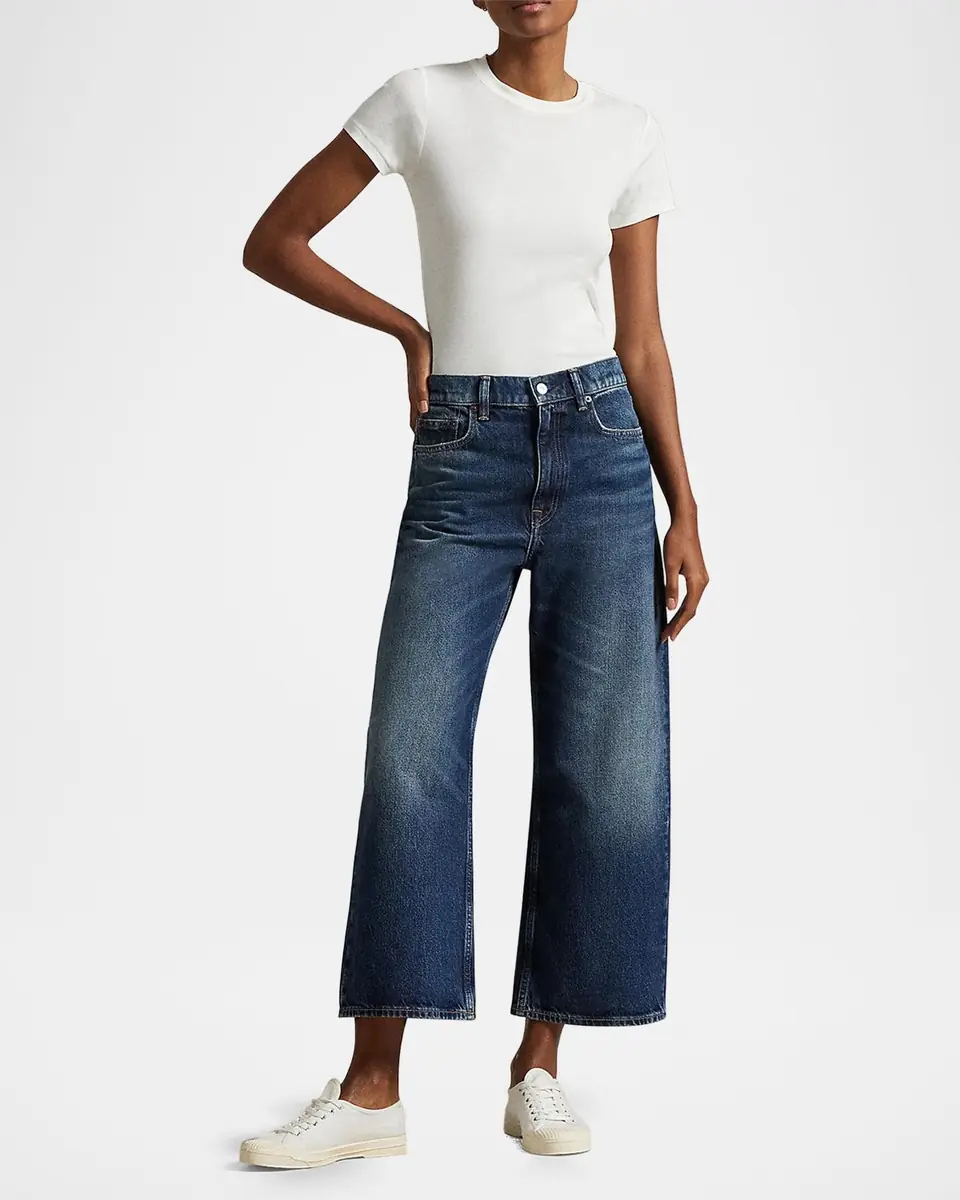 Polo Ralph Lauren High-Rise Wide-Leg Crop Jeans | Thumbnail 2