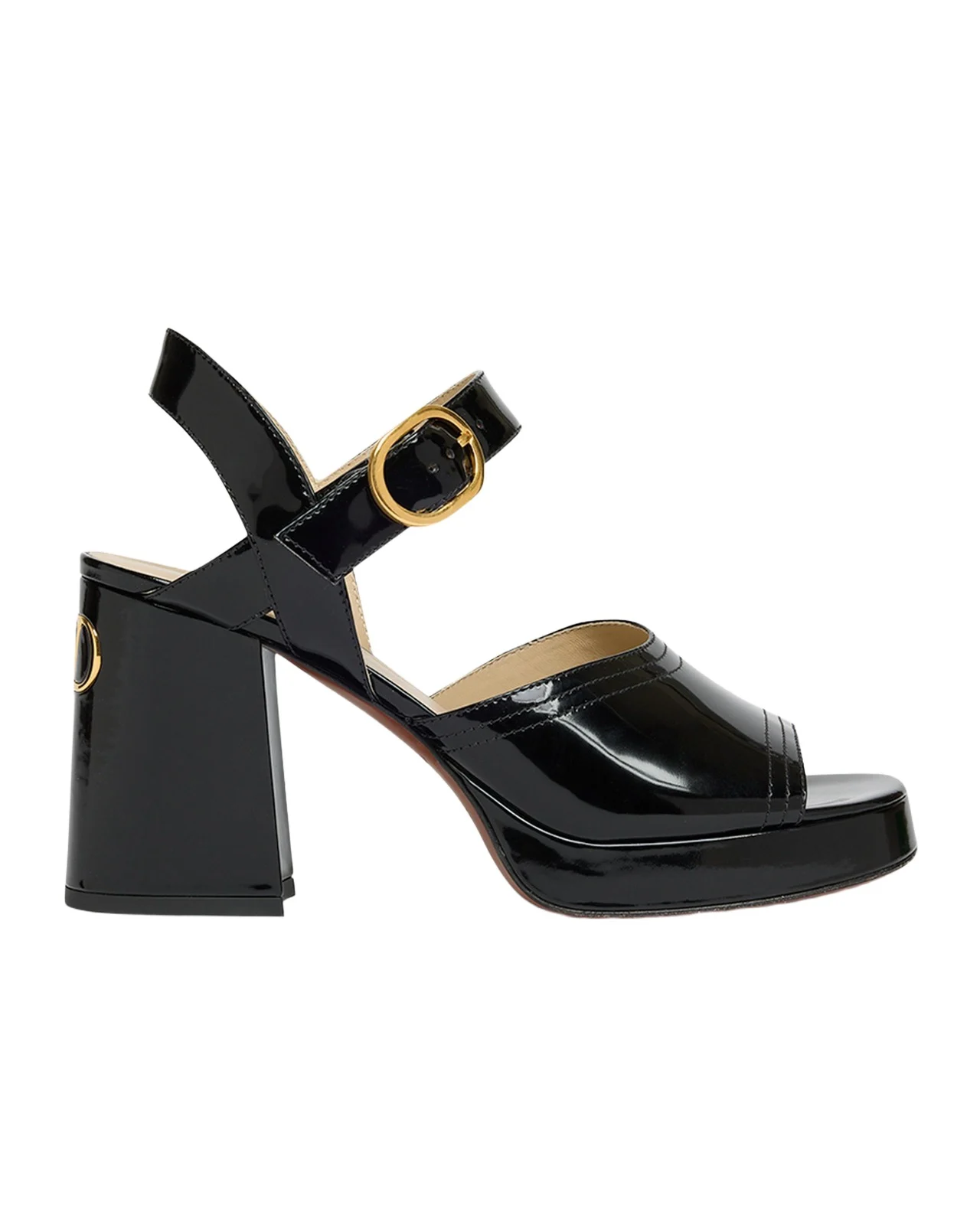 Valentino Garavani Fawcette VLogo Patent Leather Platform Sandals