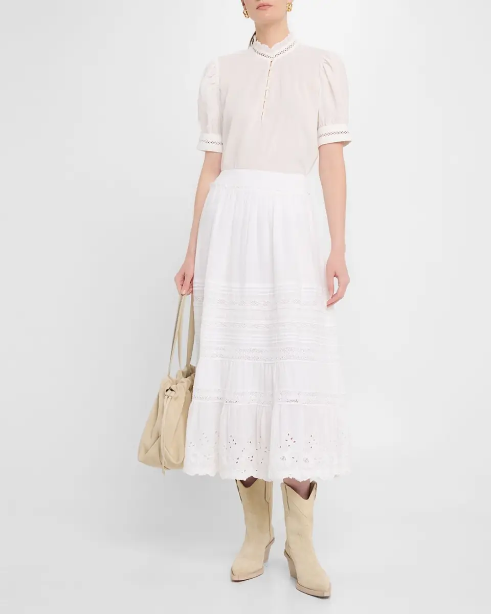 Polo Ralph Lauren Lace-Trim Cotton Voile Skirt | Thumbnail 2