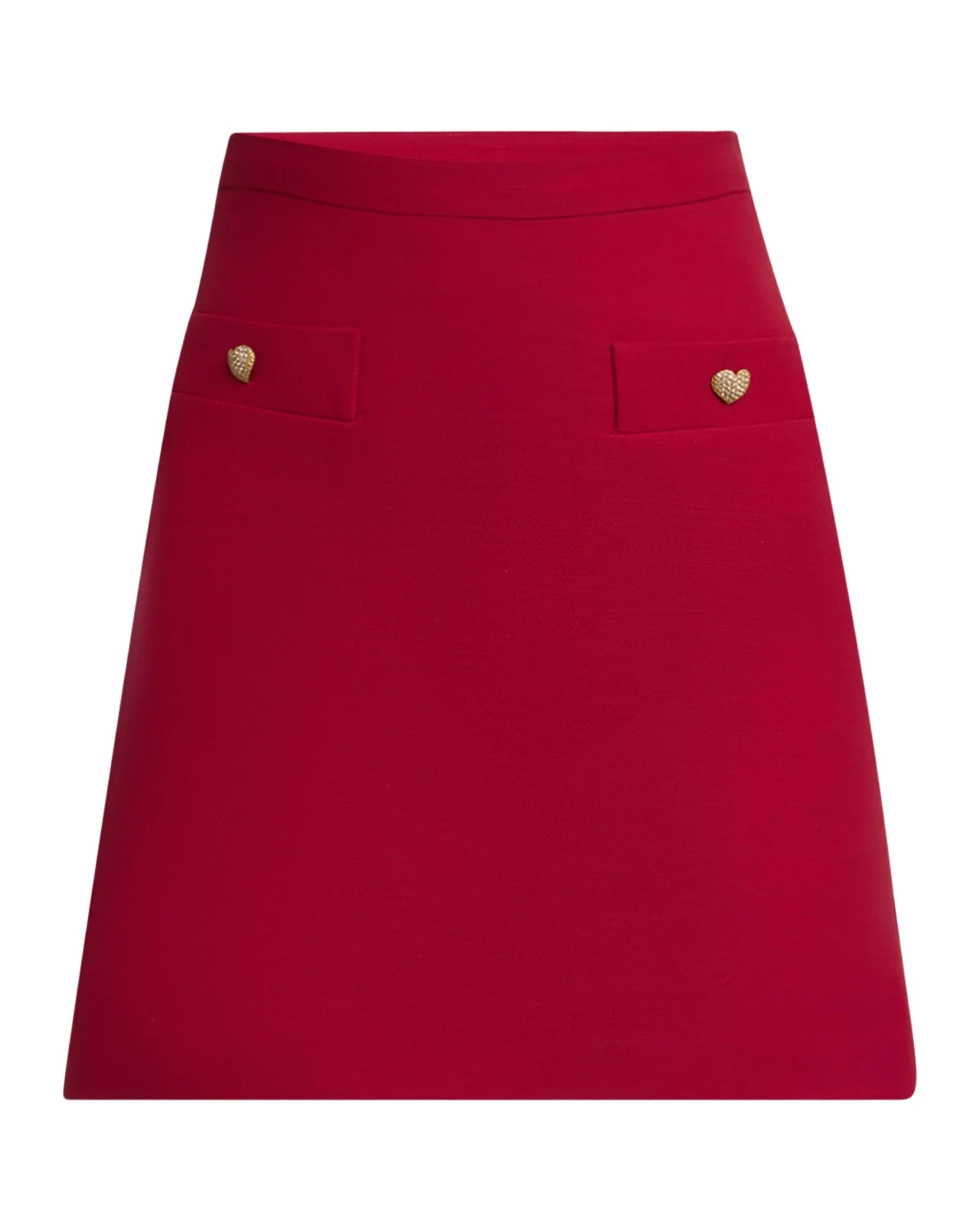 Valentino Garavani Heart Button Crepe Couture Mini Skirt