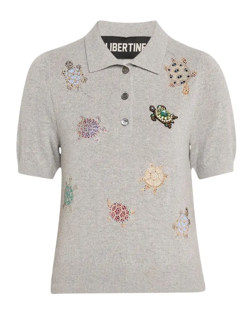 Libertine Turtle Time Cashmere Polo Sweater | Image 1 Libertine Turtle Time Cashmere Polo Sweater | Image 1
