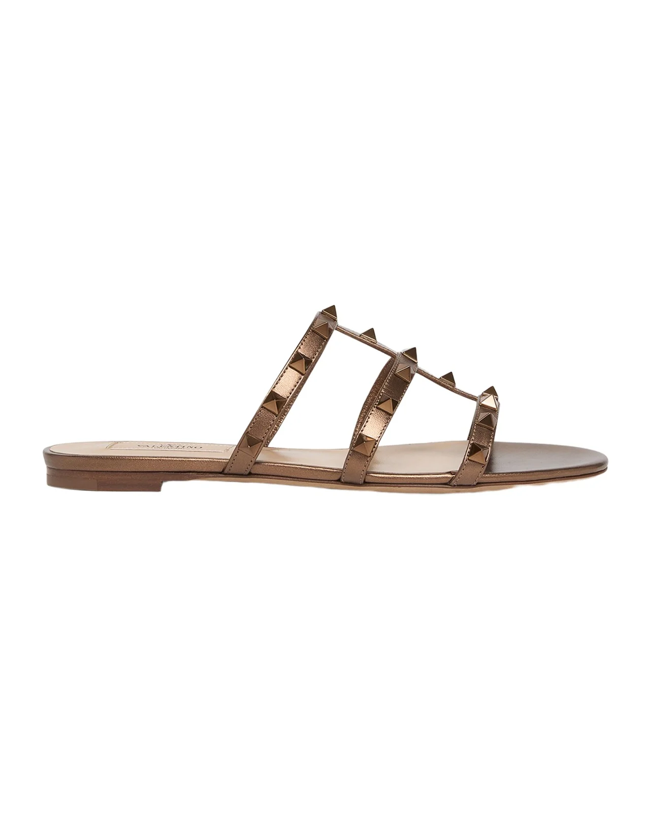 Rockstud Metallic City Flat Slide Sandals